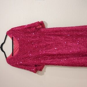 Elegant Pink Sequin Dress